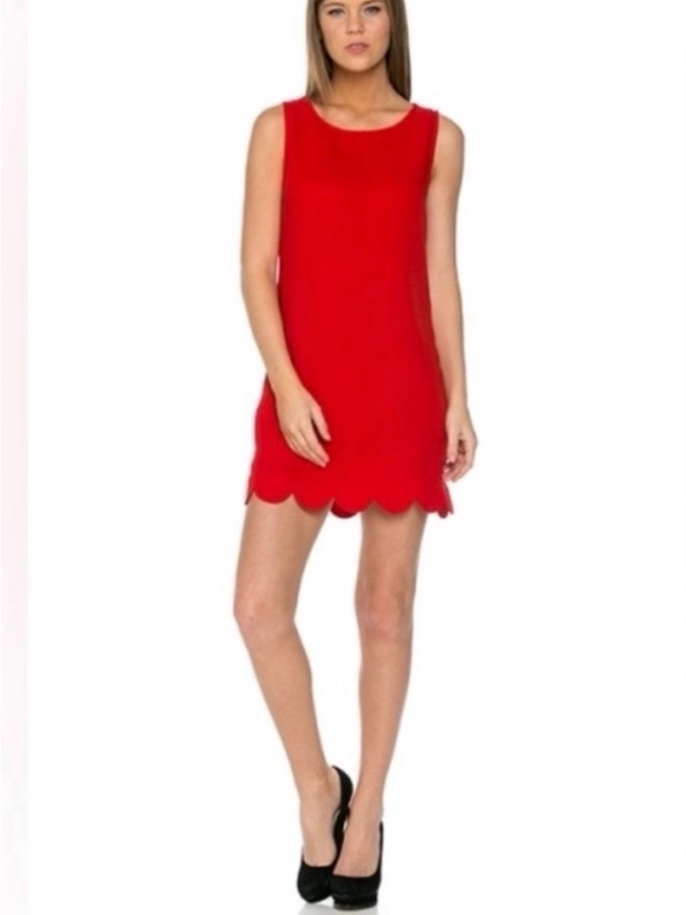 Kate Spade x Target Women’s Red Scallop Hem Sleeveless Shift Dress